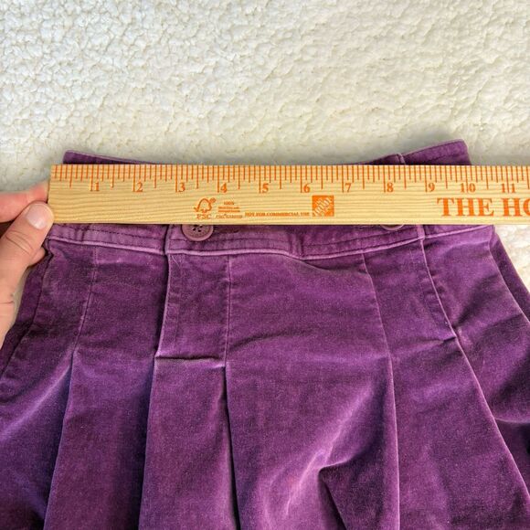 Mini Boden‎ Velvet Pleated Skirt Girls 5-6 Years Purple Cotton Schoolgirl - Picture 5 of 7